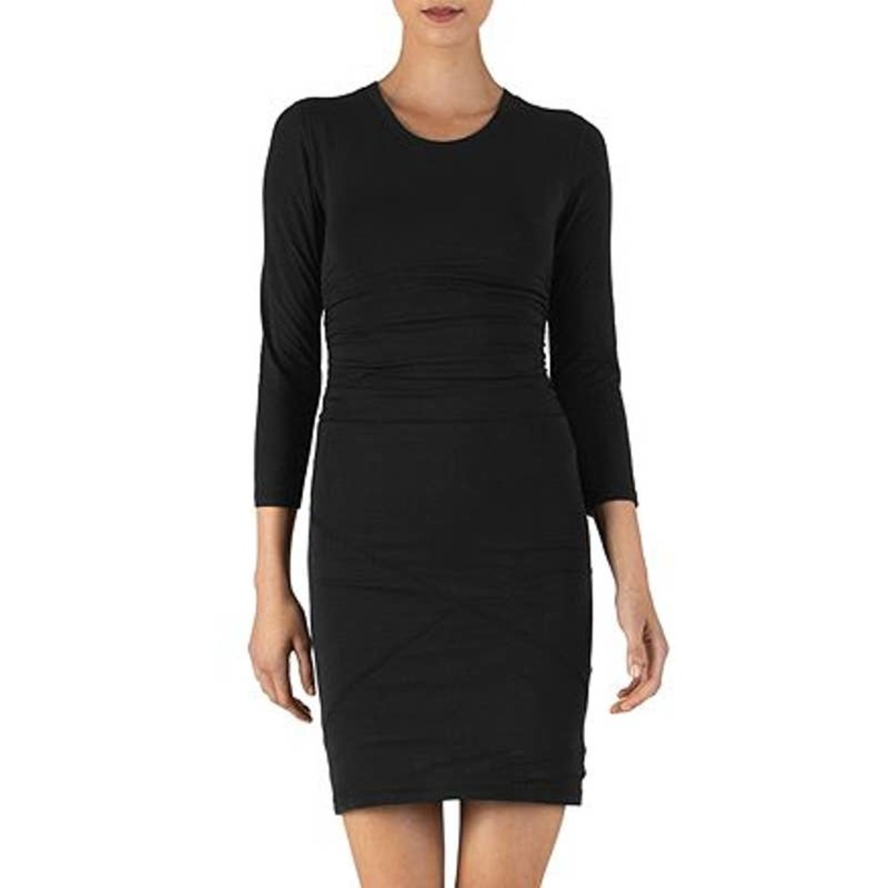 New $195 ATM Pima Cotton Black DRESS T-shirt XS Long Sleeve